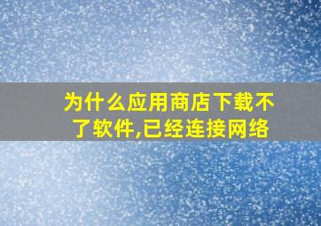 为什么应用商店下载不了软件,已经连接网络