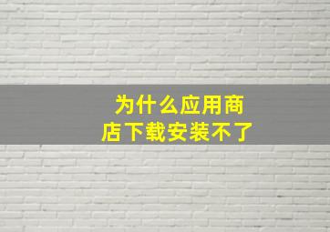 为什么应用商店下载安装不了