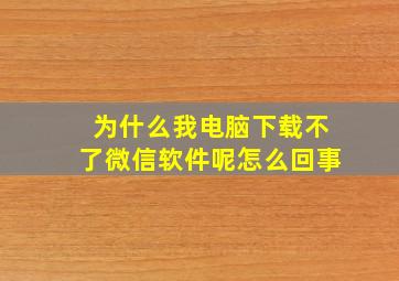 为什么我电脑下载不了微信软件呢怎么回事