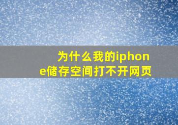 为什么我的iphone储存空间打不开网页