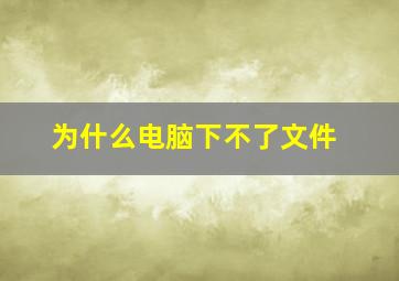 为什么电脑下不了文件