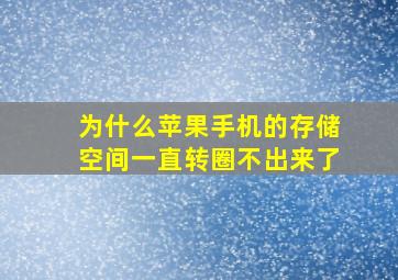 为什么苹果手机的存储空间一直转圈不出来了