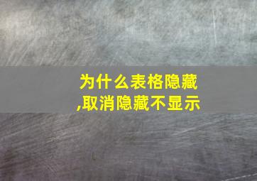 为什么表格隐藏,取消隐藏不显示