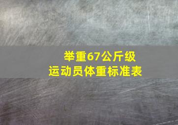 举重67公斤级运动员体重标准表