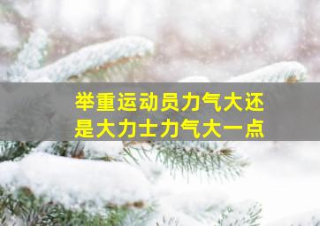 举重运动员力气大还是大力士力气大一点