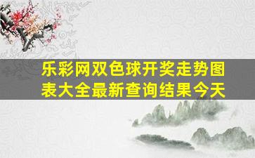 乐彩网双色球开奖走势图表大全最新查询结果今天