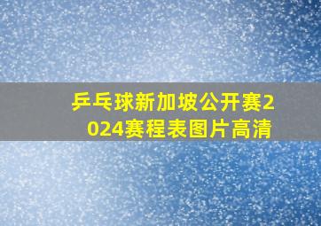 乒乓球新加坡公开赛2024赛程表图片高清