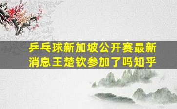 乒乓球新加坡公开赛最新消息王楚钦参加了吗知乎