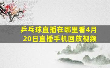 乒乓球直播在哪里看4月20日直播手机回放视频