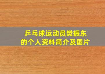 乒乓球运动员樊振东的个人资料简介及图片