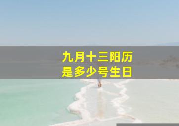 九月十三阳历是多少号生日