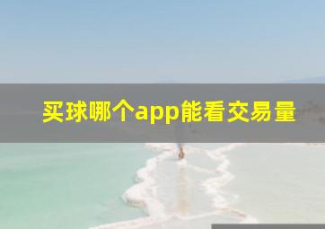 买球哪个app能看交易量