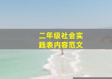 二年级社会实践表内容范文