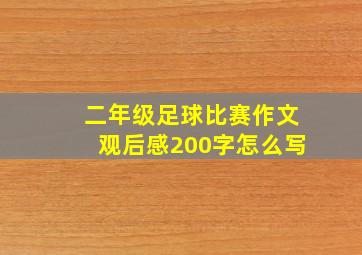 二年级足球比赛作文观后感200字怎么写