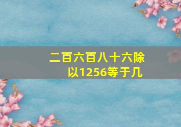 二百六百八十六除以1256等于几