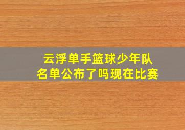 云浮单手篮球少年队名单公布了吗现在比赛