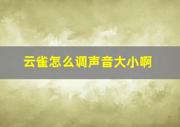 云雀怎么调声音大小啊