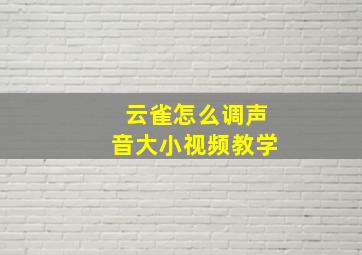 云雀怎么调声音大小视频教学