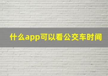 什么app可以看公交车时间