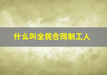 什么叫全民合同制工人