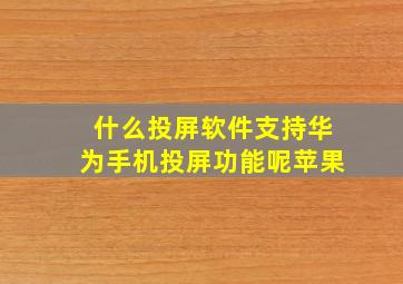 什么投屏软件支持华为手机投屏功能呢苹果