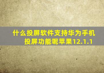 什么投屏软件支持华为手机投屏功能呢苹果12.1.1