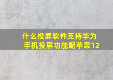 什么投屏软件支持华为手机投屏功能呢苹果12