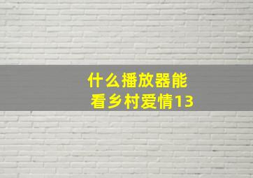 什么播放器能看乡村爱情13