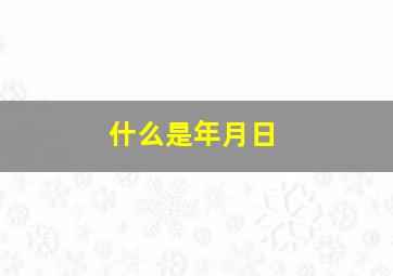 什么是年月日