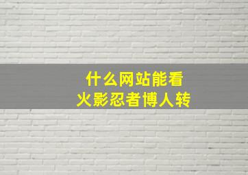 什么网站能看火影忍者博人转