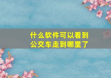 什么软件可以看到公交车走到哪里了