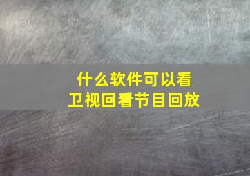 什么软件可以看卫视回看节目回放