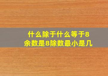 什么除于什么等于8余数是8除数最小是几