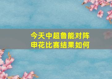 今天中超鲁能对阵申花比赛结果如何