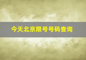 今天北京限号号码查询