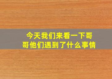 今天我们来看一下哥哥他们遇到了什么事情