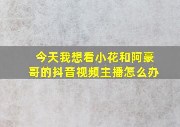 今天我想看小花和阿豪哥的抖音视频主播怎么办