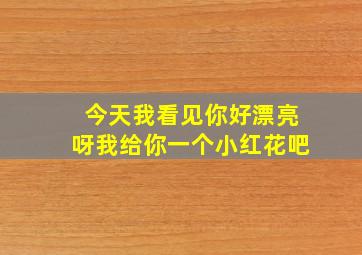 今天我看见你好漂亮呀我给你一个小红花吧