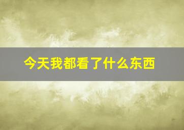 今天我都看了什么东西