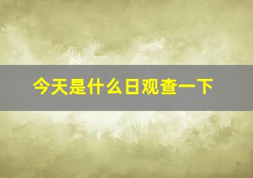 今天是什么日观查一下