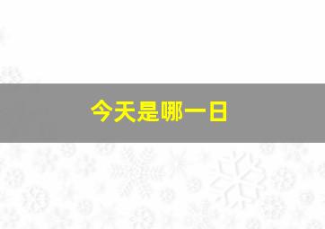 今天是哪一日