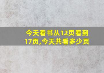 今天看书从12页看到17页,今天共看多少页