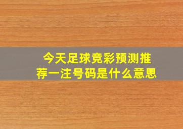 今天足球竞彩预测推荐一注号码是什么意思