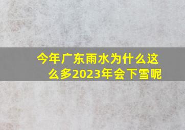 今年广东雨水为什么这么多2023年会下雪呢