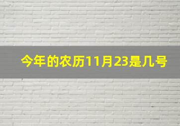 今年的农历11月23是几号