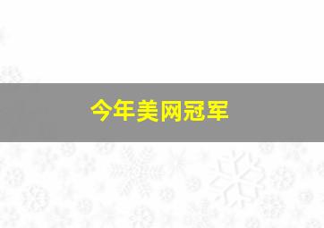 今年美网冠军