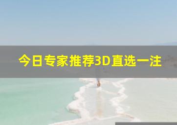 今日专家推荐3D直选一注