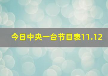 今日中央一台节目表11.12