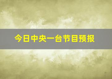 今日中央一台节目预报