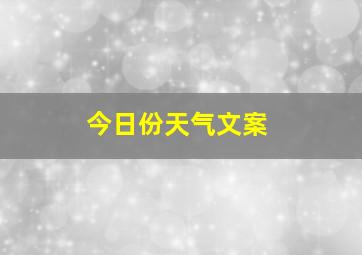 今日份天气文案